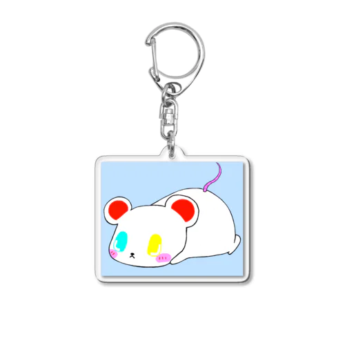 オッドアイねずみさん白 Acrylic Key Chain