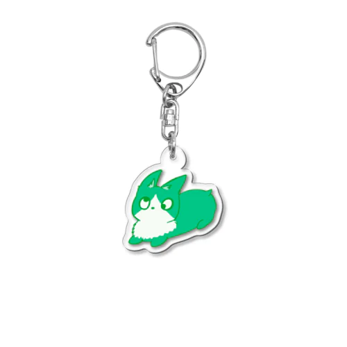 斜視の犬（緑） Acrylic Key Chain