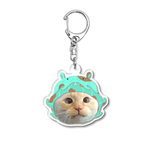 チョコミントなメンダコちゃん 牛柄 Acrylic Key Chain