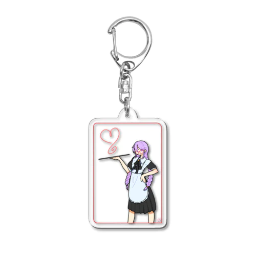 めがねのメイドさん Acrylic Key Chain