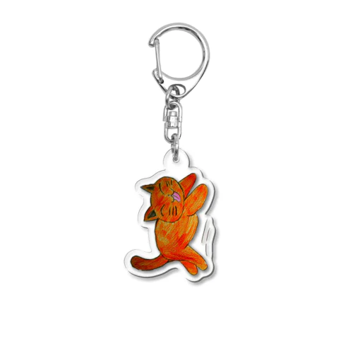 茶色のねこ Acrylic Key Chain