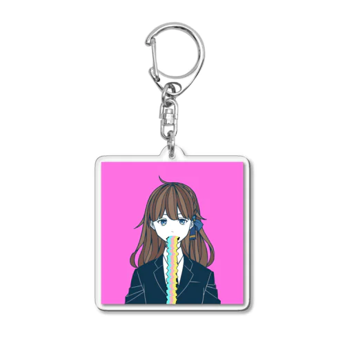 Suit Emma Rainbow Puke Acrylic Key Chain