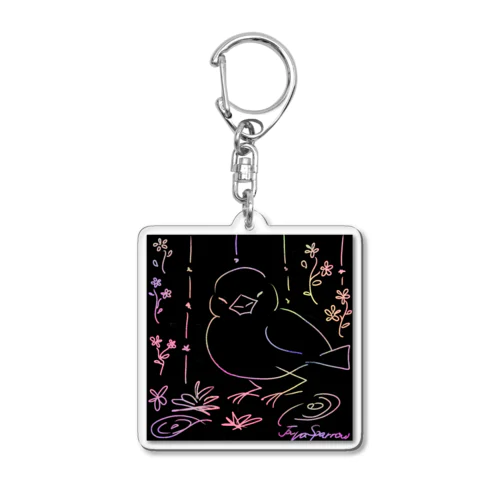 文鳥スクラッチ Acrylic Key Chain