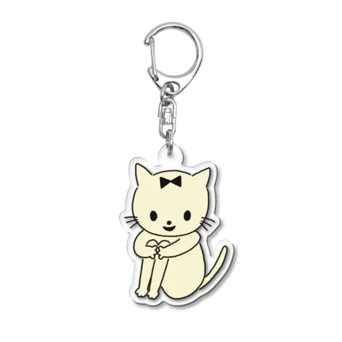 ねこちゃん　クリーム Acrylic Key Chain