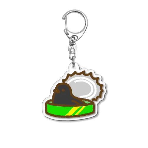 缶詰めバード(ブラック) Acrylic Key Chain