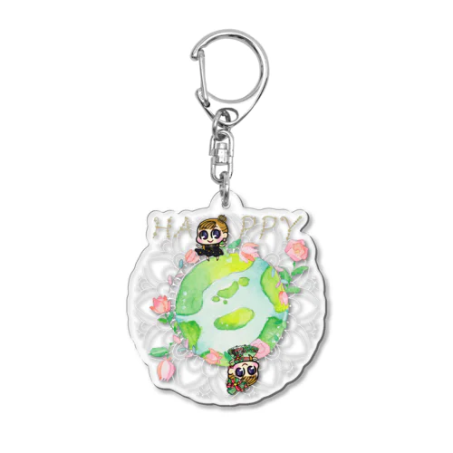 世界に私の花を咲かせよう Acrylic Key Chain