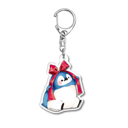 リボンでおめかしぺんちゃん Acrylic Key Chain