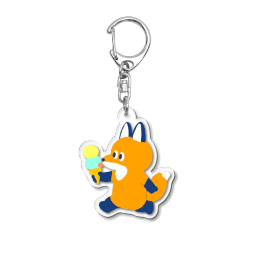 キツネとアイスクリーム Acrylic Key Chain