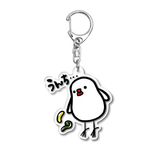 うんちをしたらつい見てしまうぶんちょう Acrylic Key Chain