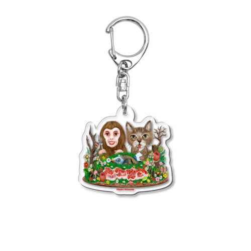 松山征シロー 魅惑のランチ 猿猫Version Acrylic Key Chain