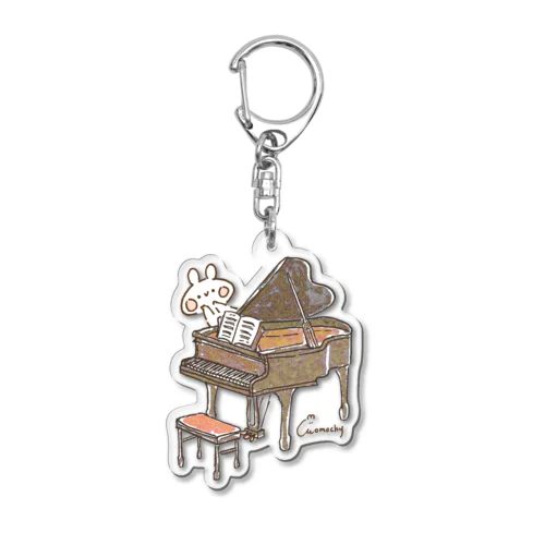 ピアノとうさぎ Acrylic Key Chain