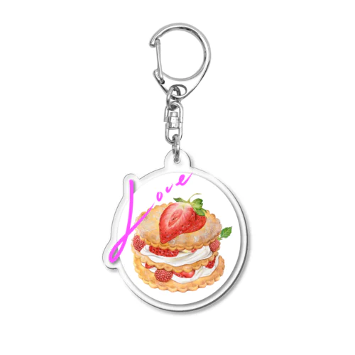 いちご　Love Acrylic Key Chain