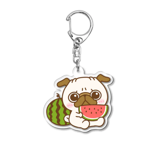 熊本のスイカパグちゃん Acrylic Key Chain