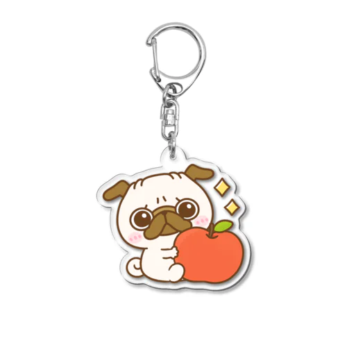 りんごのパグちゃん Acrylic Key Chain