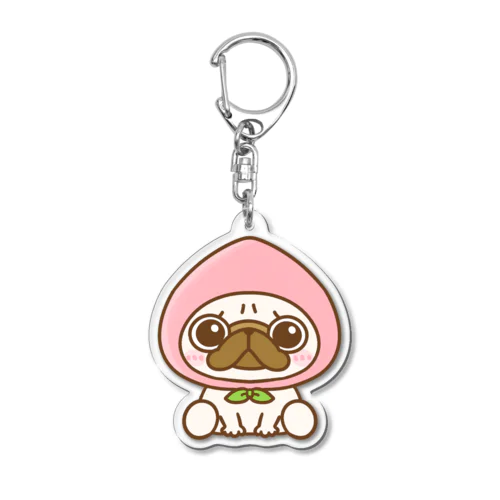 福島の桃パグちゃん Acrylic Key Chain