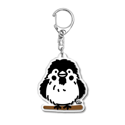 ぶわっとな スズメがちゅん_D01st*ak Acrylic Key Chain