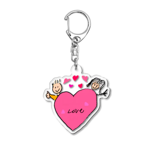 LOVE PINK Acrylic Key Chain