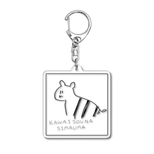 とじこめられたしまうま Acrylic Key Chain