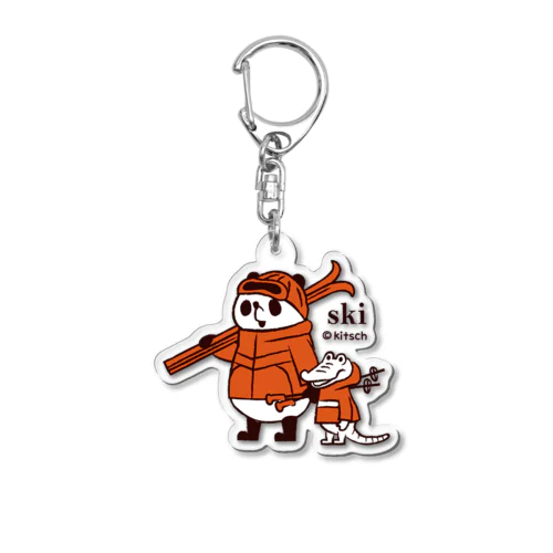 スキー　パンダのおはなし Acrylic Key Chain