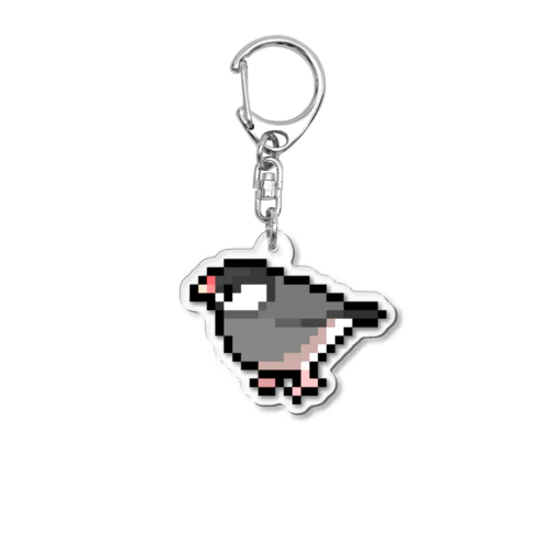 ドット絵桜文鳥 Acrylic Key Chain