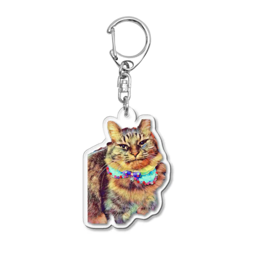 猫の月見ちゃん Acrylic Key Chain