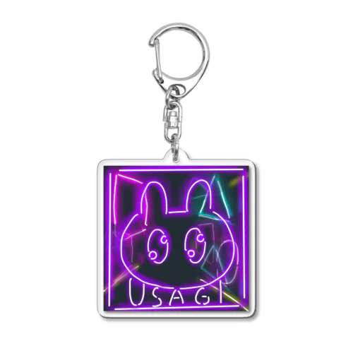 キラキラネオンうさぎ Acrylic Key Chain