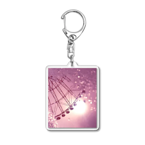 夕焼け水たまりリフレクション Acrylic Key Chain