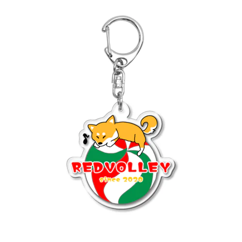 REDVOLLEY  × nicoro (バレーボール×柴犬) Acrylic Key Chain