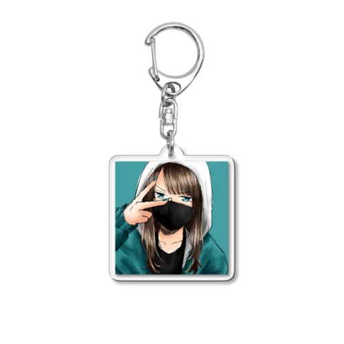 ストリート系パーカー女子 Acrylic Key Chain