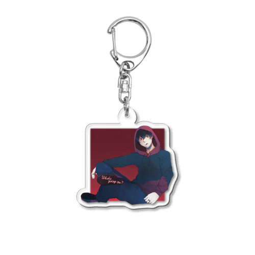 「調子はどう？」パーカー男子 Acrylic Key Chain