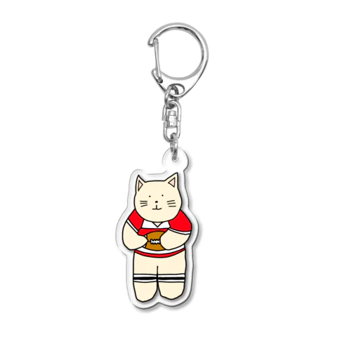 ラグビーねこ Acrylic Key Chain