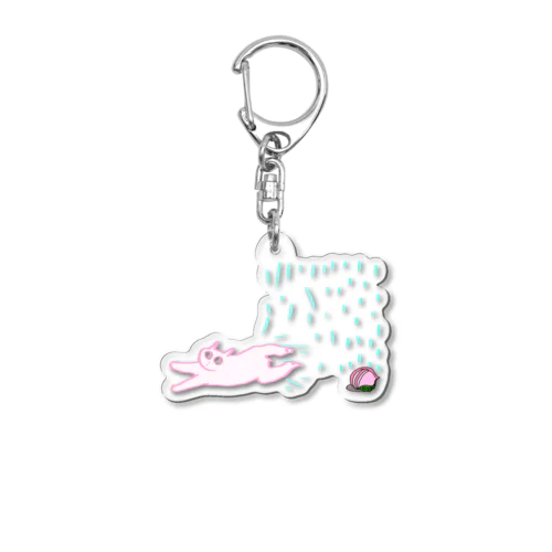 桃饅頭ちゃんとねこ Acrylic Key Chain