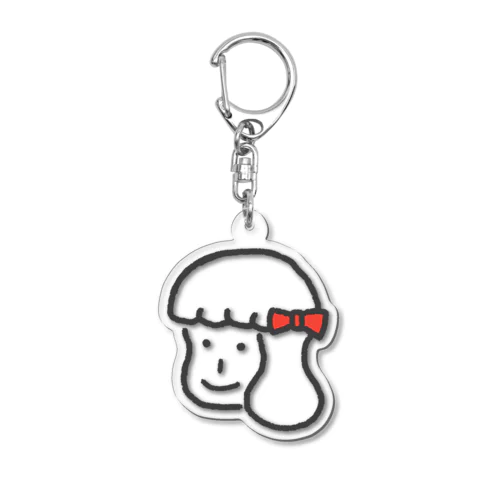 赤いリボンの女の子 Acrylic Key Chain