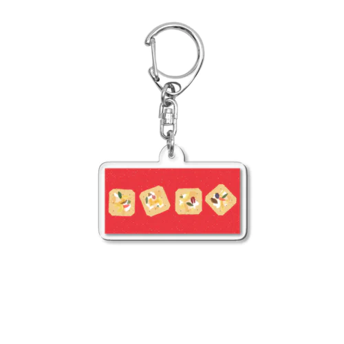 皿に盛られたクラッカー Acrylic Key Chain