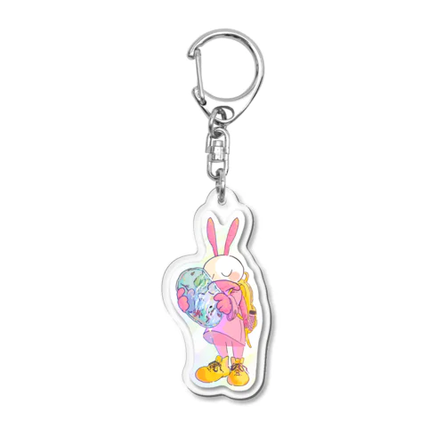 うさぎ君の日常・登校中 Acrylic Key Chain