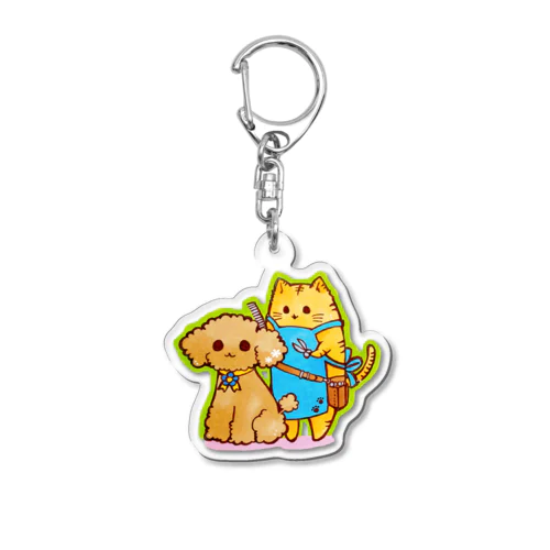 犬の散髪屋さん Acrylic Key Chain