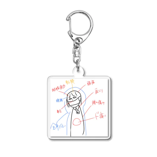 今の症状アピれるやつ Acrylic Key Chain