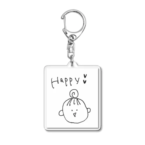 Happy おなご Acrylic Key Chain