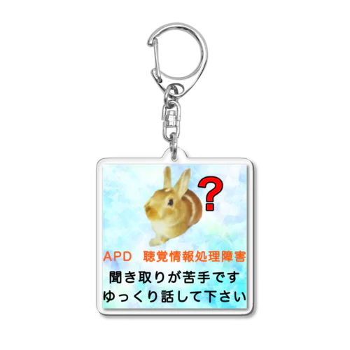 うさぎ　APD 聴覚情報処理障害　聞き取りが苦手 Acrylic Key Chain