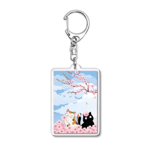 猫と花 Acrylic Key Chain