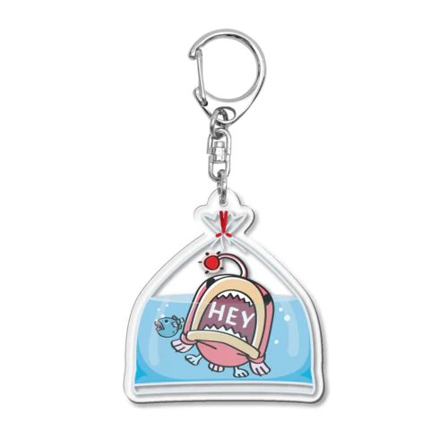 金魚の袋に入った HEY YOU!*st*ak Acrylic Key Chain