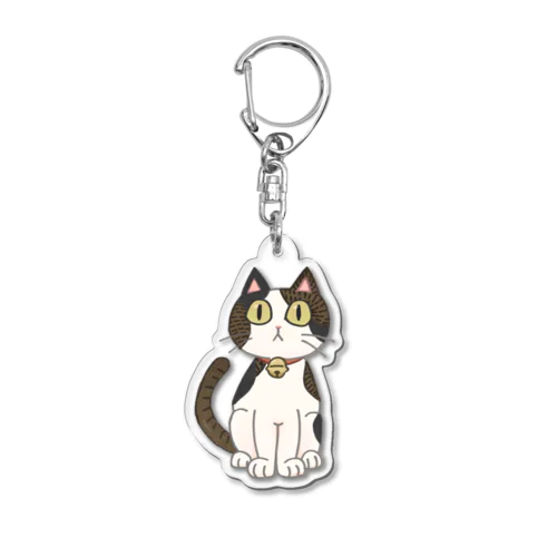 おすわり三毛ちゃん Acrylic Key Chain