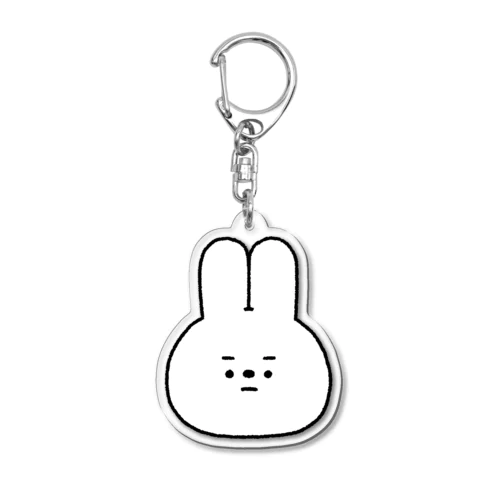 量産うさぎ まゆげ ver.ホワイト Acrylic Key Chain