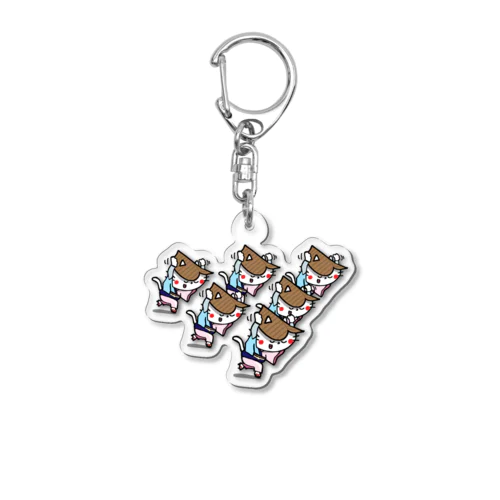 阿波踊りを踊る猫 Acrylic Key Chain