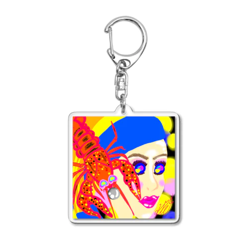 真珠の耳がザリガニの少女 Acrylic Key Chain