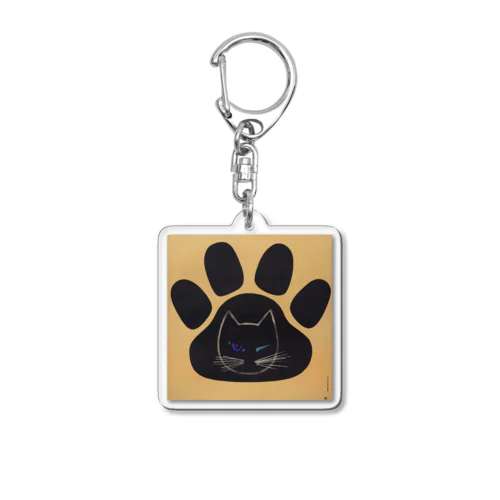 チェコ　足跡ウィンクねこ Acrylic Key Chain