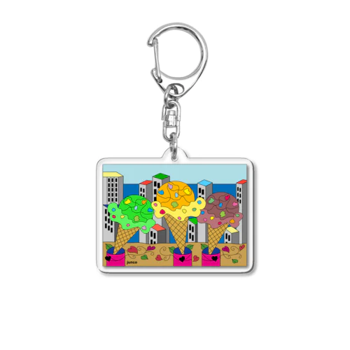 踊るアイスクリームA Acrylic Key Chain