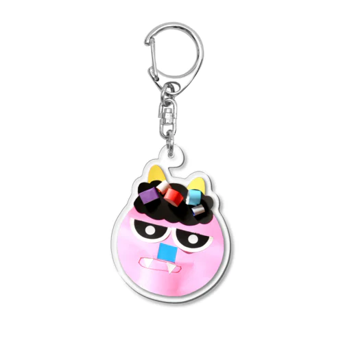 やる気のないピンク鬼 Acrylic Key Chain