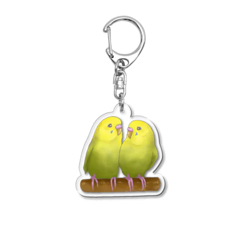 仲良しインコちゃん Acrylic Key Chain