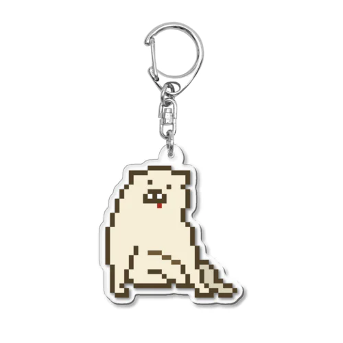 ドット絵の日本画の犬 Acrylic Key Chain